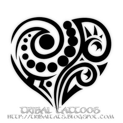 heart design tattoo tribal