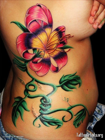 tattoos for women on side. flower side tattoos for women 