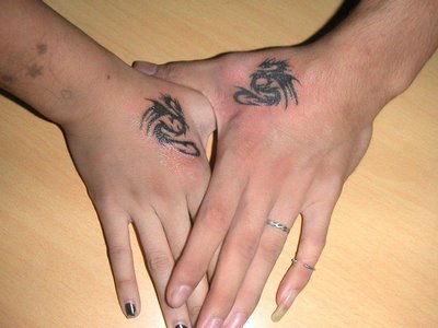 Lovers' Cute Tribal Dragon Tattoo on hand Related Loversapos Cute Tribal
