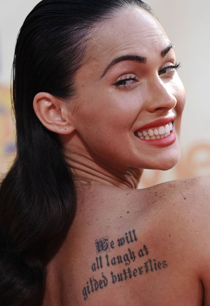 Megan Fox Tattoo Megan's collection of tattoos is extensive