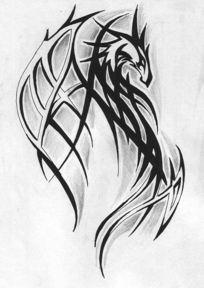best New Tribal Dragon Tattoo