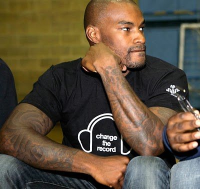 tattoo celebrity Tyson Beckford sleeve tattoos on both arms