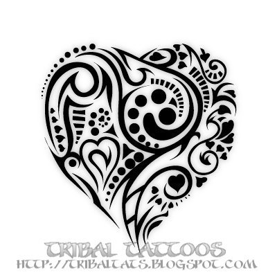 heart design tattoo tribal